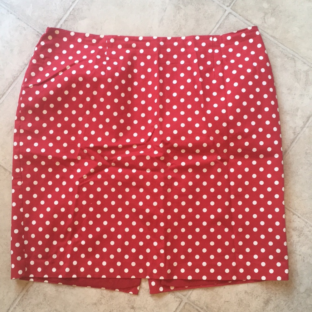 Talbot's red and white polka dot pencil skirt 22W